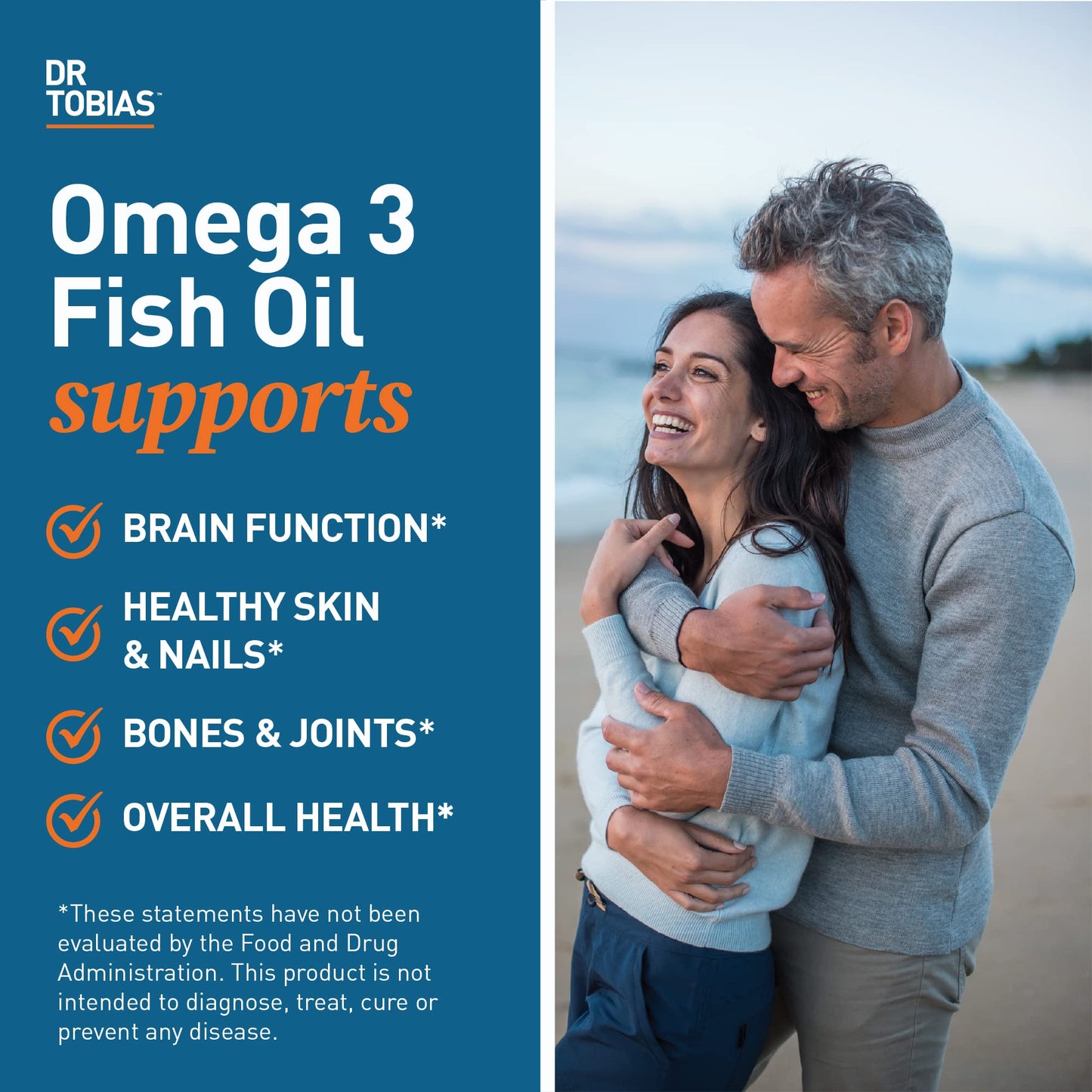 Dr. Tobias Omega 3 Fish Oil, 800 mg EPA 600 mg DHA Omega 3 Supplement for Heart