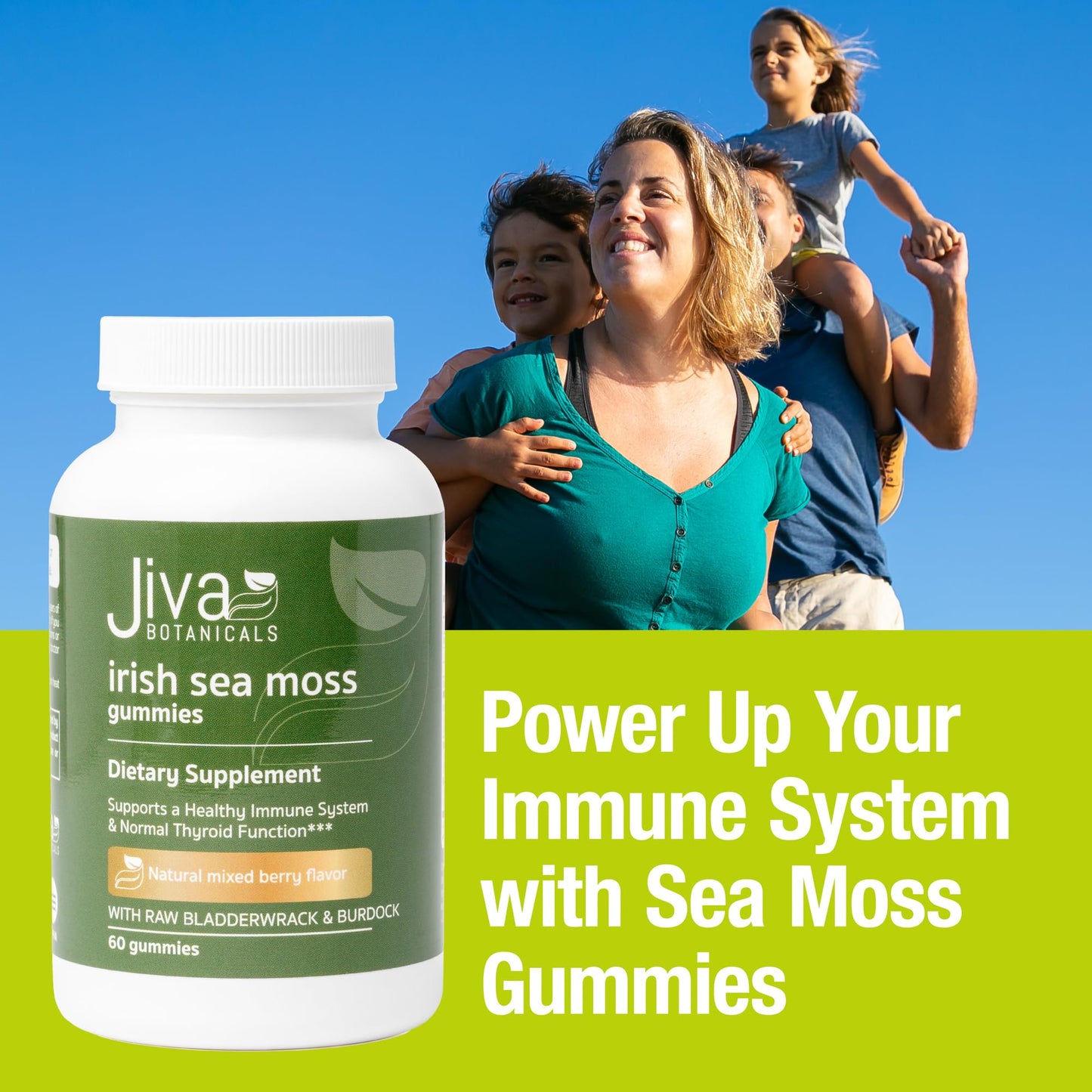 Jiva Botanicals - Irish Sea Moss Gummies with Bladderwrack & Burdock Root 3000mg