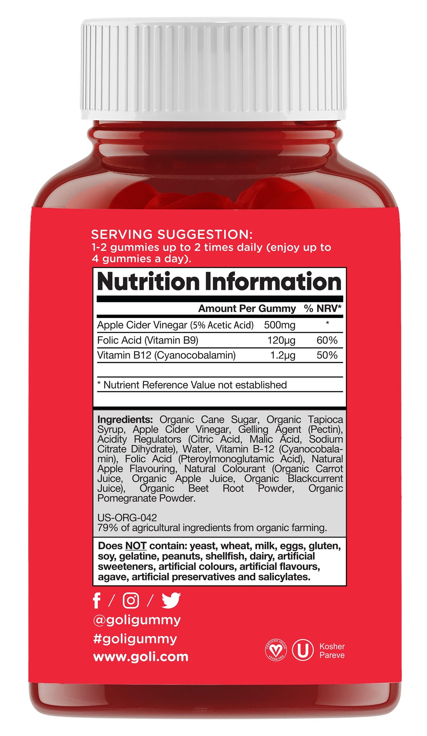 Goli Nutrition Goli nutrition World's First Apple Cider Vinegar Gummies 60 Count, 60 Count