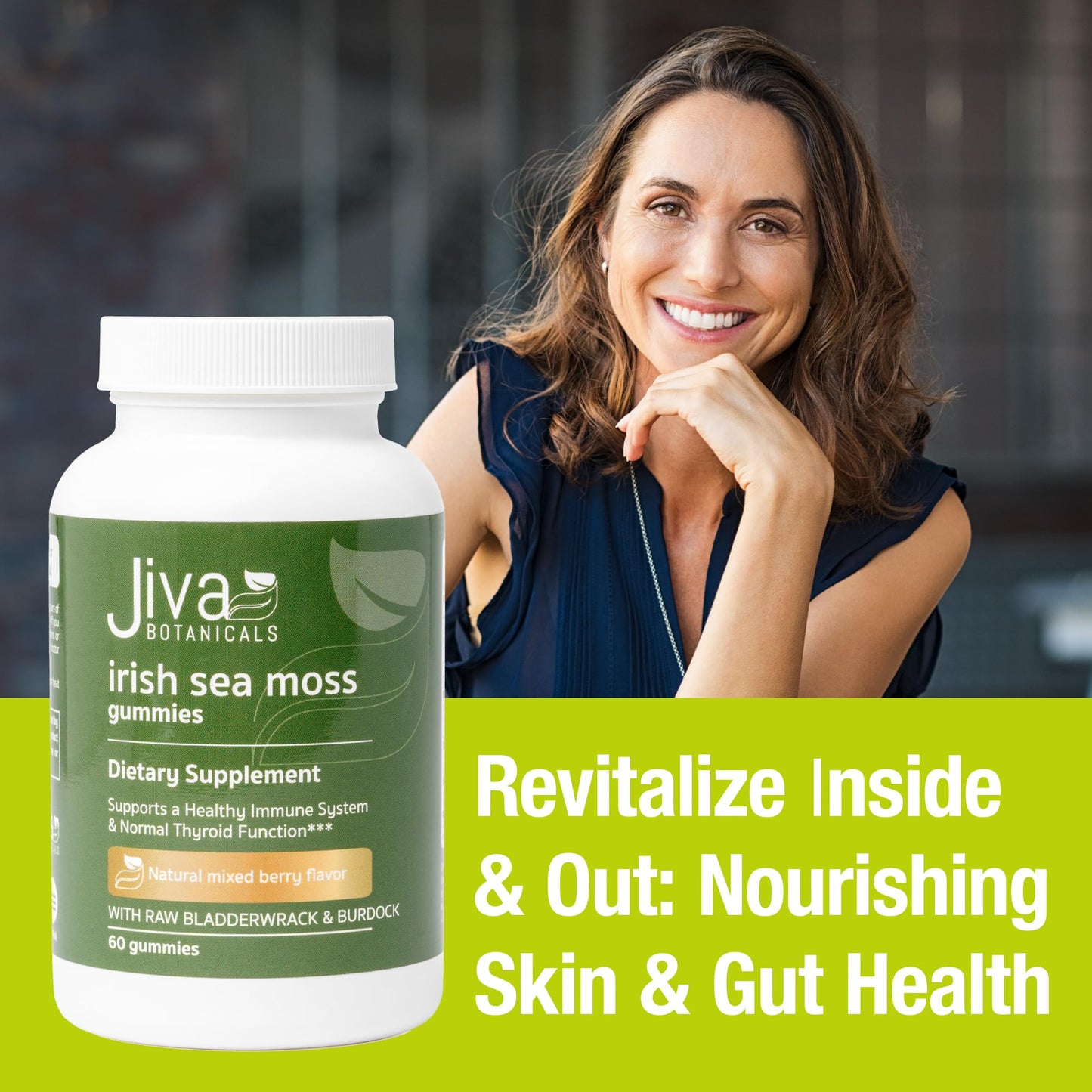 Jiva Botanicals - Irish Sea Moss Gummies with Bladderwrack & Burdock Root 3000mg