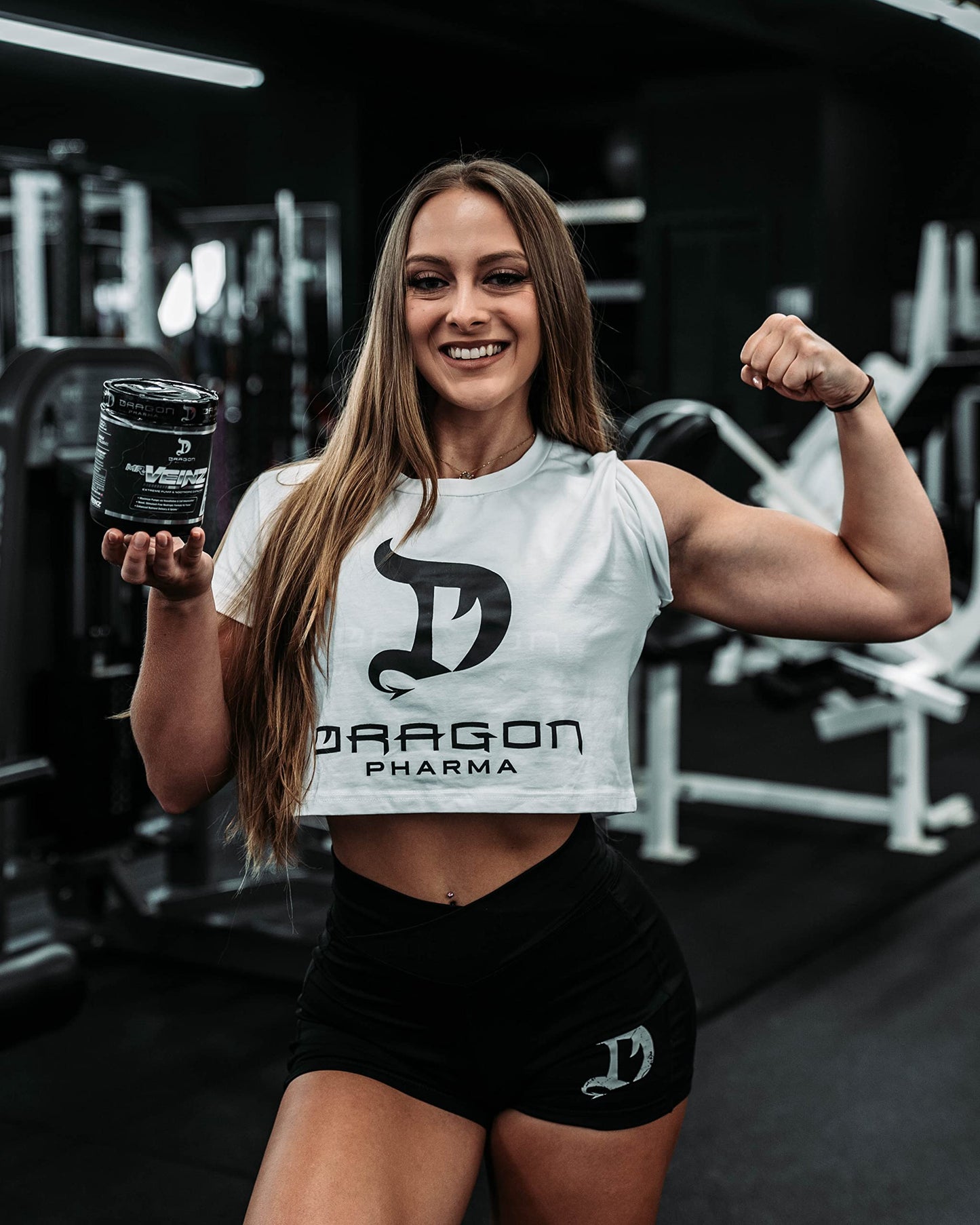 DRAGON PHARMA Mr. Veinz Stim Free Pre-Workout, Extreme Pump & Nootropic Catalyst, Maximize Pumps via Vasodilation & Cell Volumization, Stimulant-Free Formula for Focus (40 Servings, White Dragon)