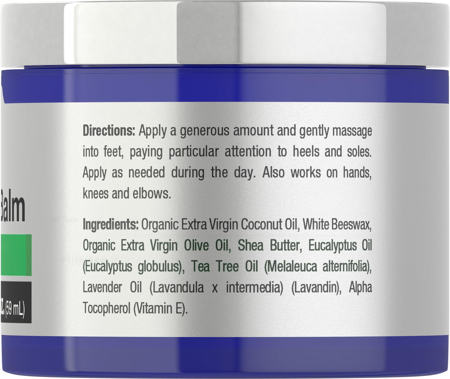 Tea Tree Oil Foot Balm | 2 oz | Moisturizes and Nourishes Dry Skin & Feet | Scientifically