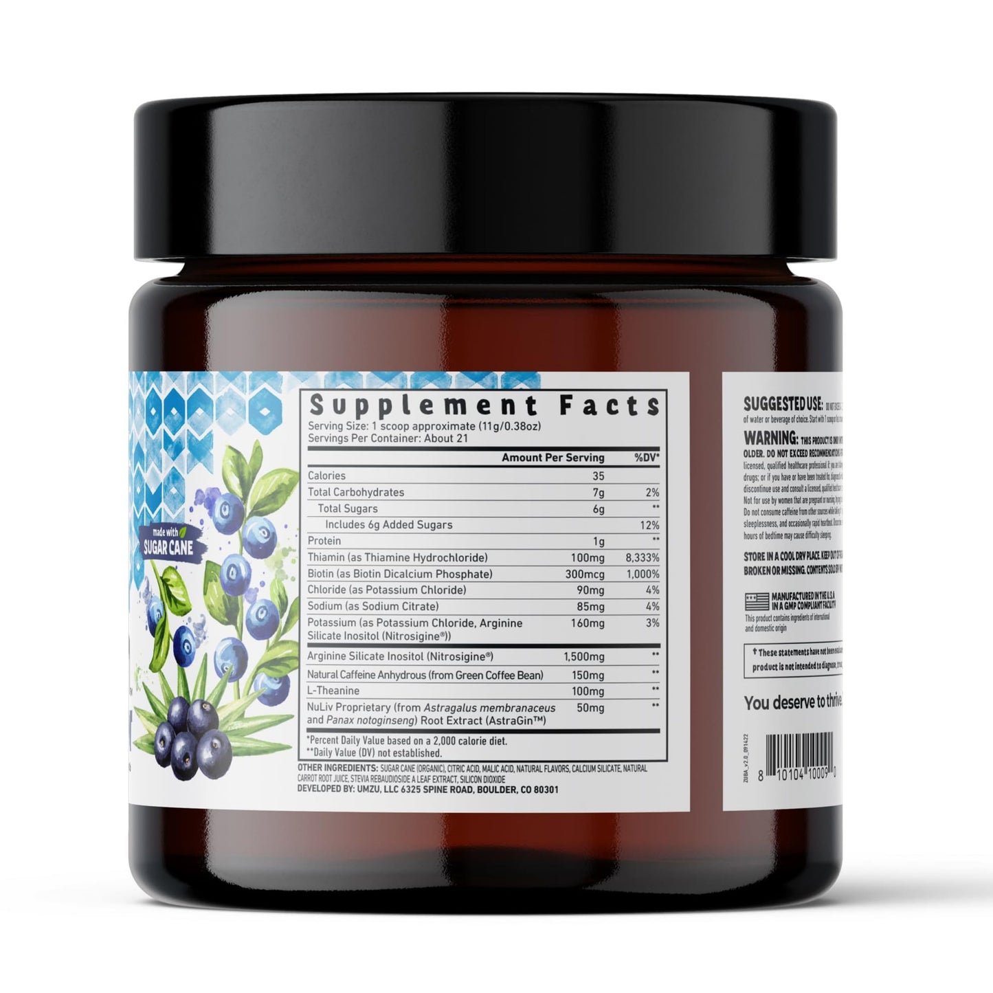 UMZU Zuum Pre-Workout Wild Blueberry Acai