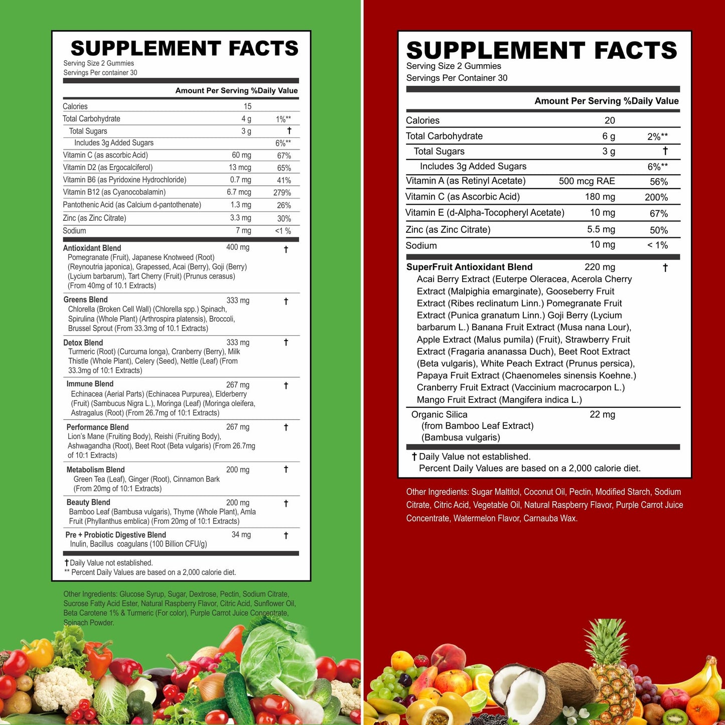 VITINITY Made with Real Fruit-Real Veggie Gummies-Superfood Vegetable Vitamin Sup