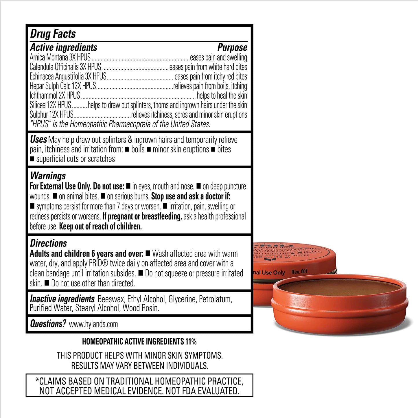 Hyland's PRID Drawing Salve Naturals (2 Pack)