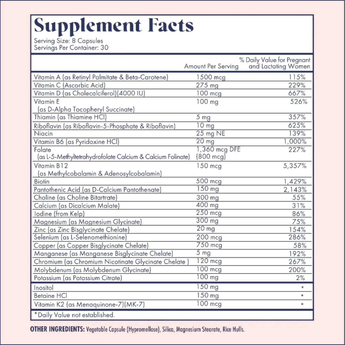 FullWell Prenatal Vitamins Lemon | choline, folate, vitamin D for fetal growth, brain development