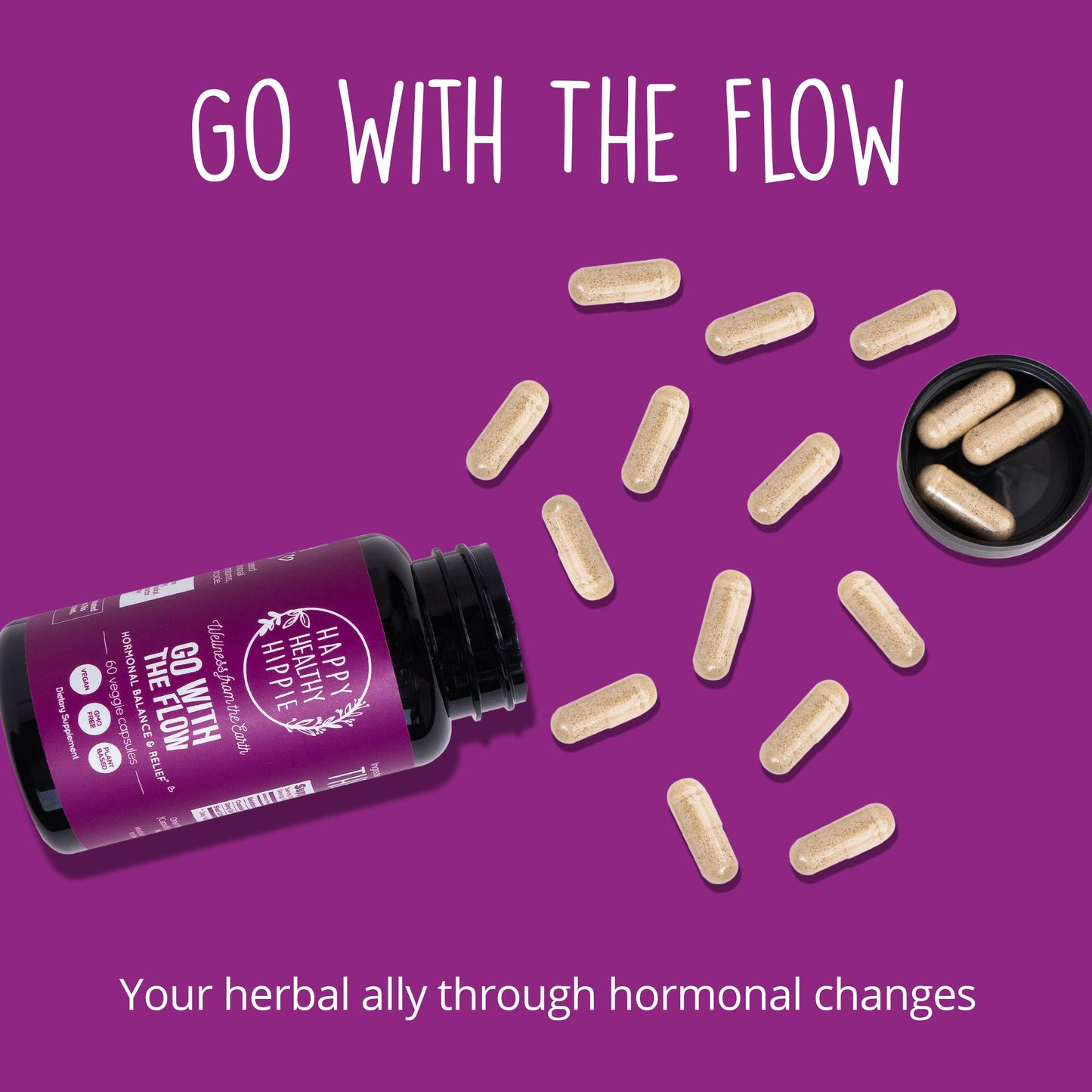 Happy Healthy Hippie Motherhood Bundle (2-Pack) - Go with The Flow Hormone Balance Supplement