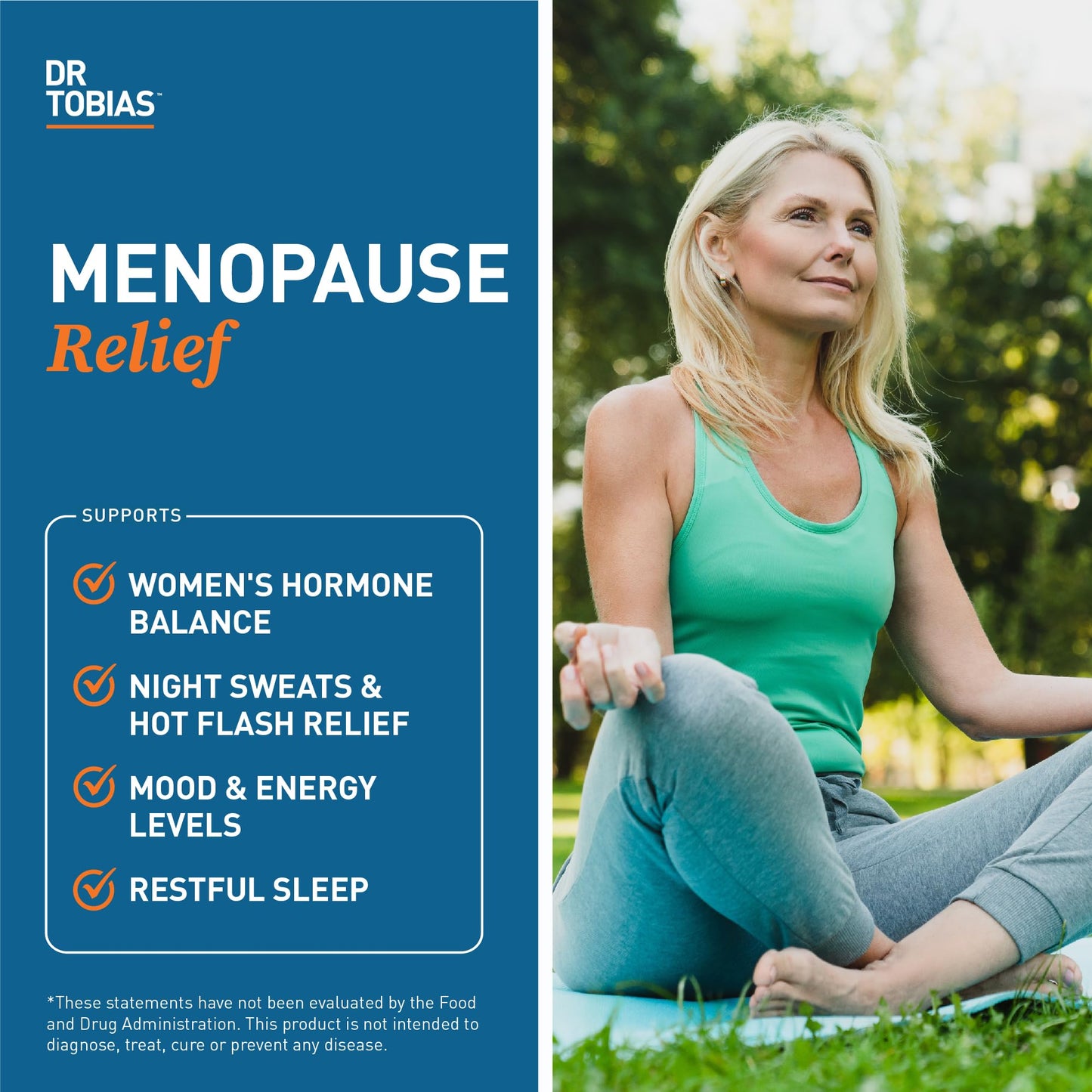 Dr. Tobias Menopause Relief Supplement with Black Cohosh, Soy Isoflavones, and Don Quai