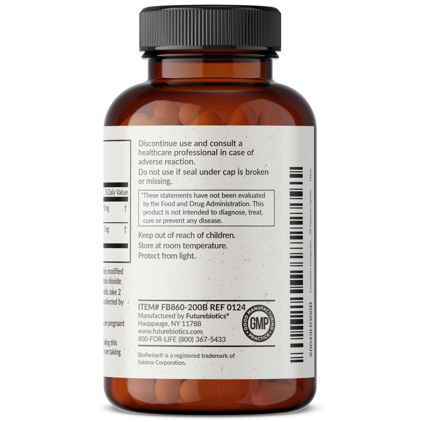 Futurebiotics Ashwagandha Extra Strength Stress & Mood Support with BioPerine
