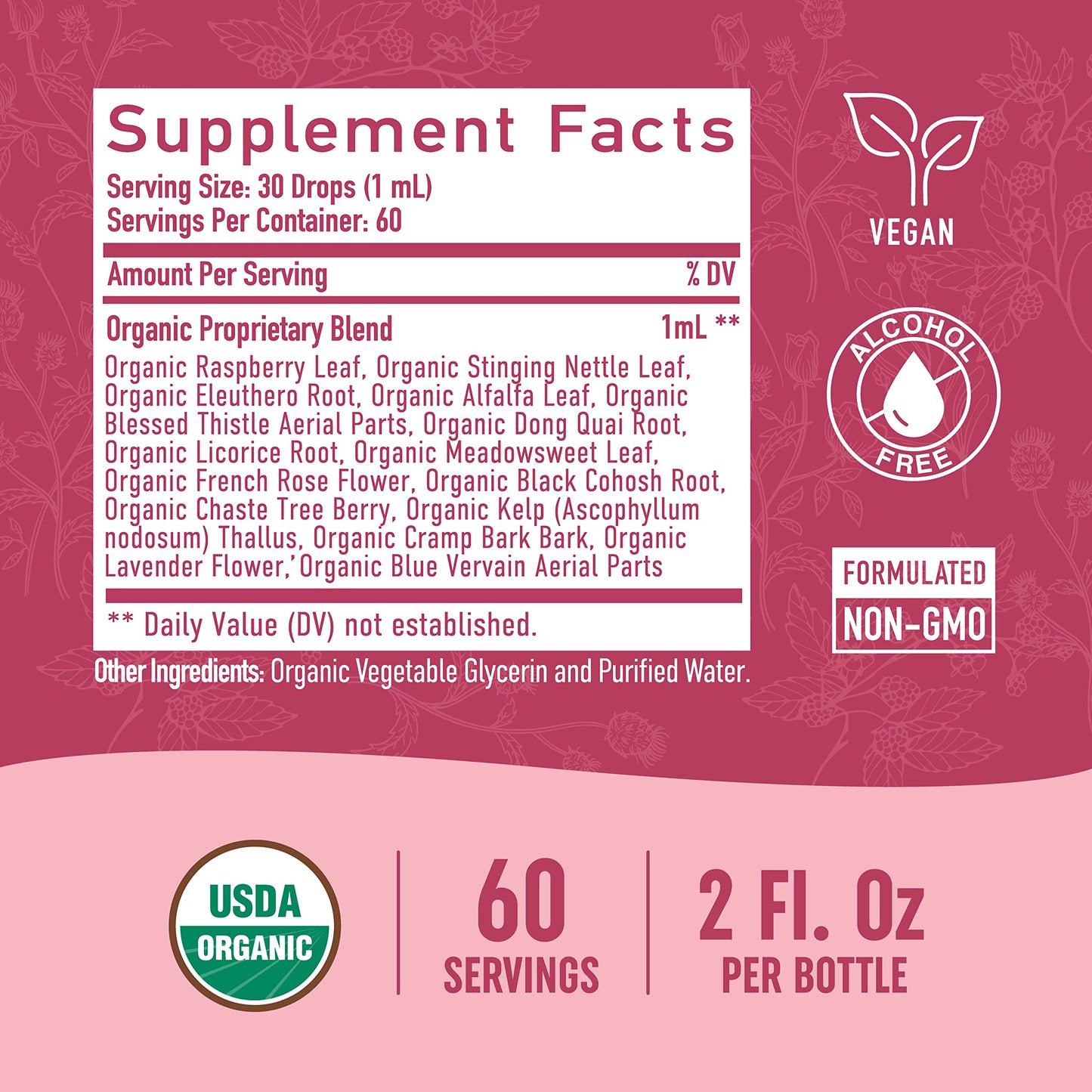 Hormone Balance Liquid Drops | With Stinging Nettle, Black Cohosh, Red Raspberry Leaf