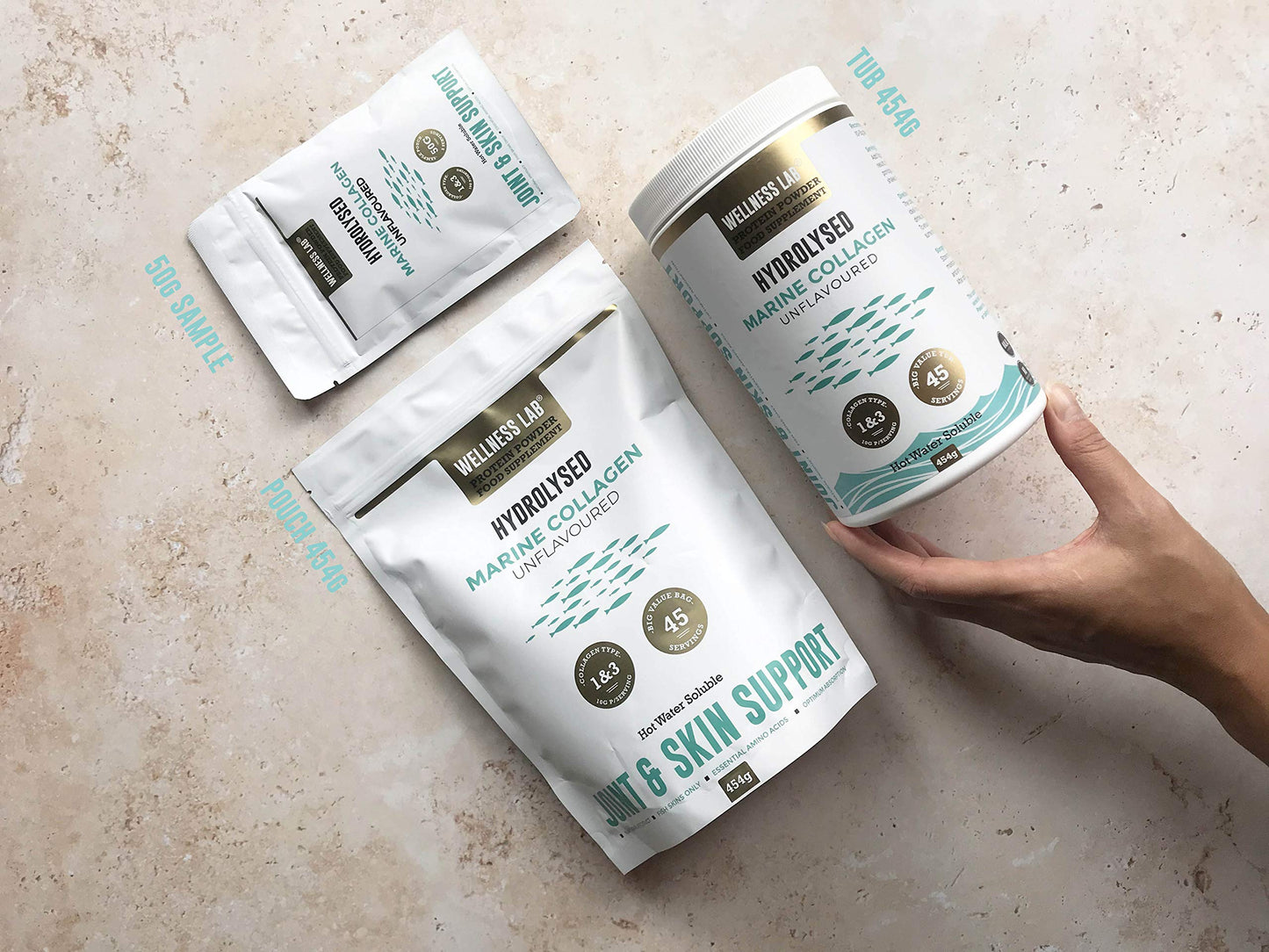 Cleanest Marine Collagen Peptides | Wellness Lab 454g | Type I,III | Highest Bioavailability Hydrolysed Protein