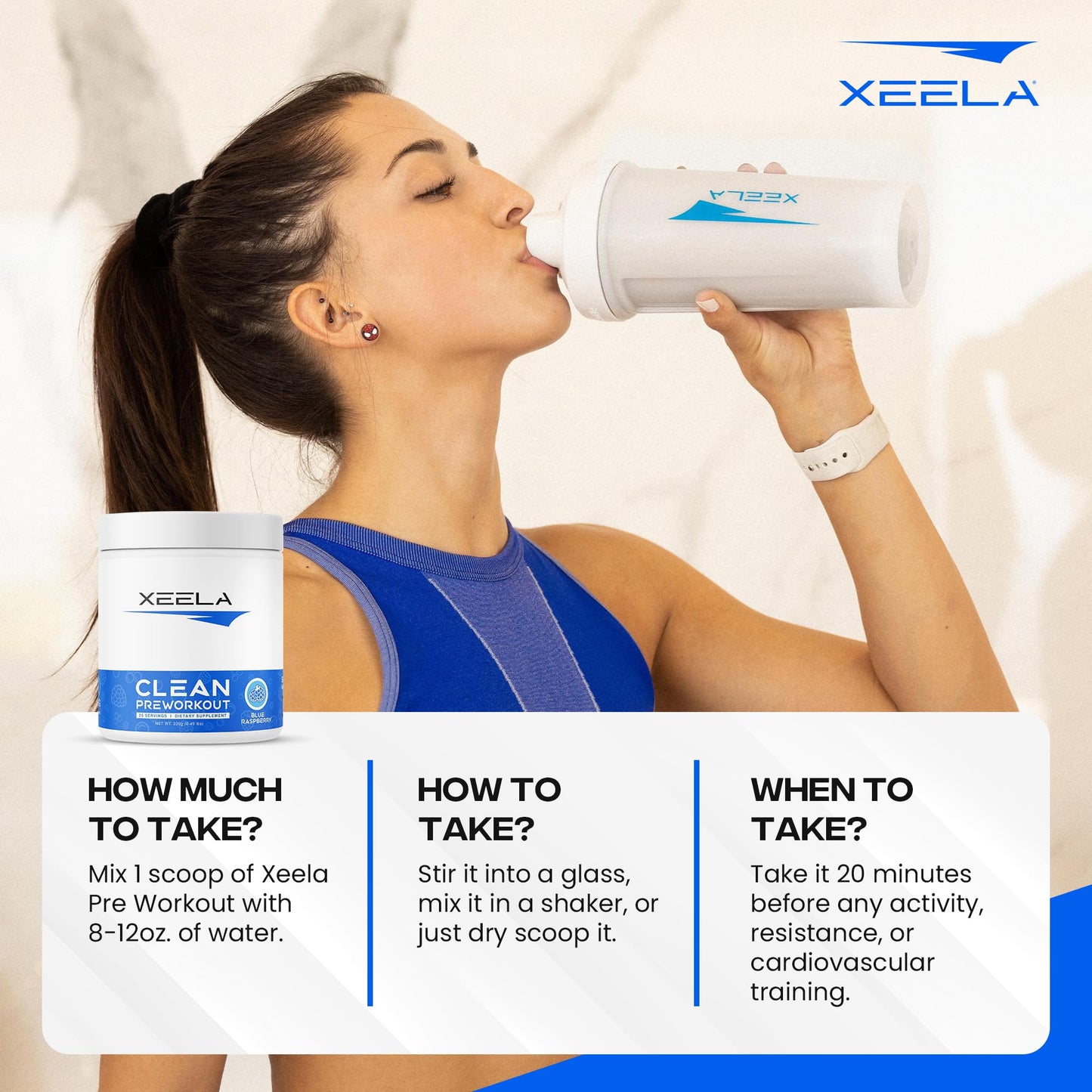 XEELA Organic Pre Workout Powder: Clean Preworkout for Men & Women, with Flavored
