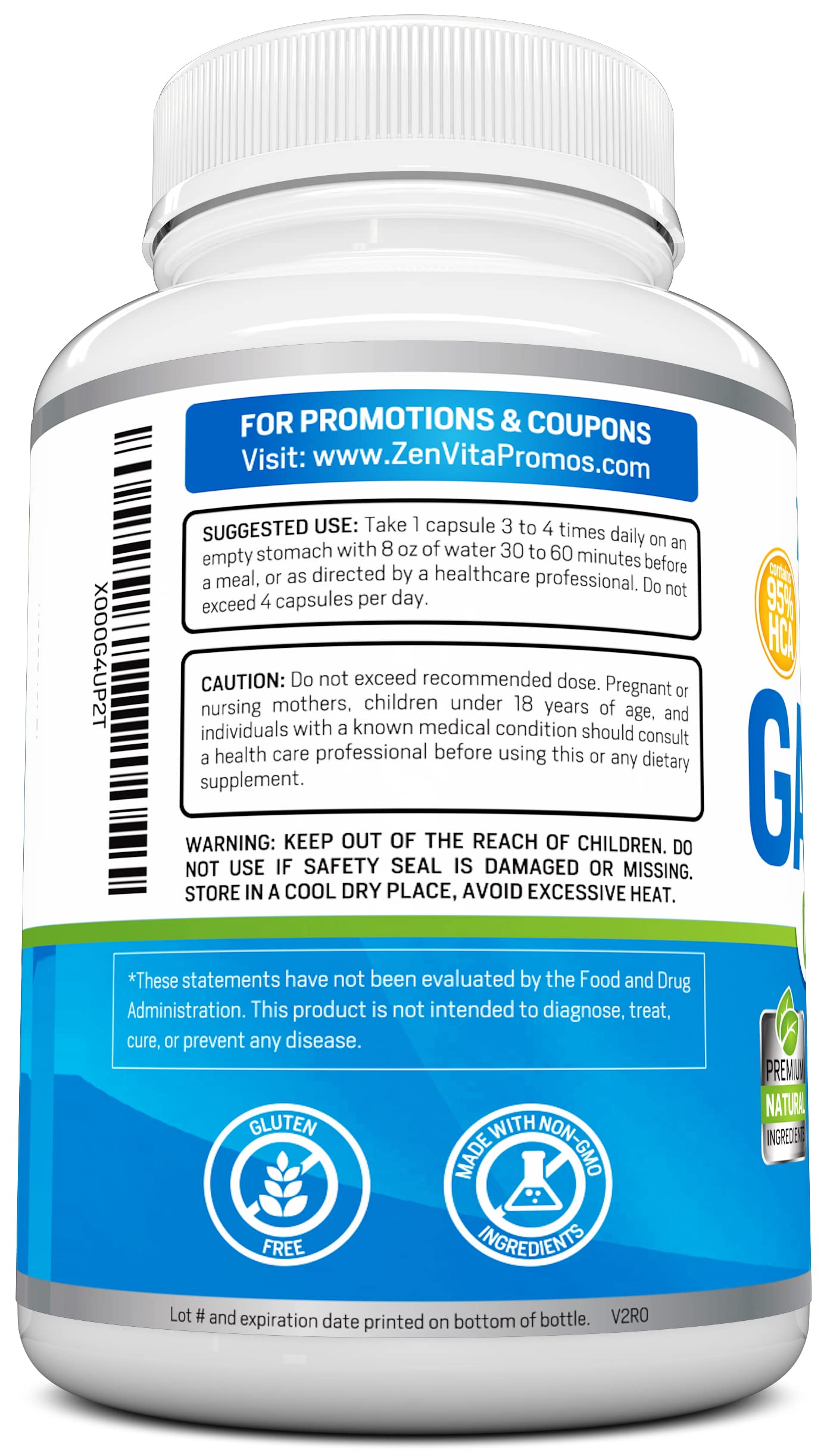 ZenVita Formulas 100% Pure Garcinia Cambogia Extract with 95% HCA - 120 Capsules