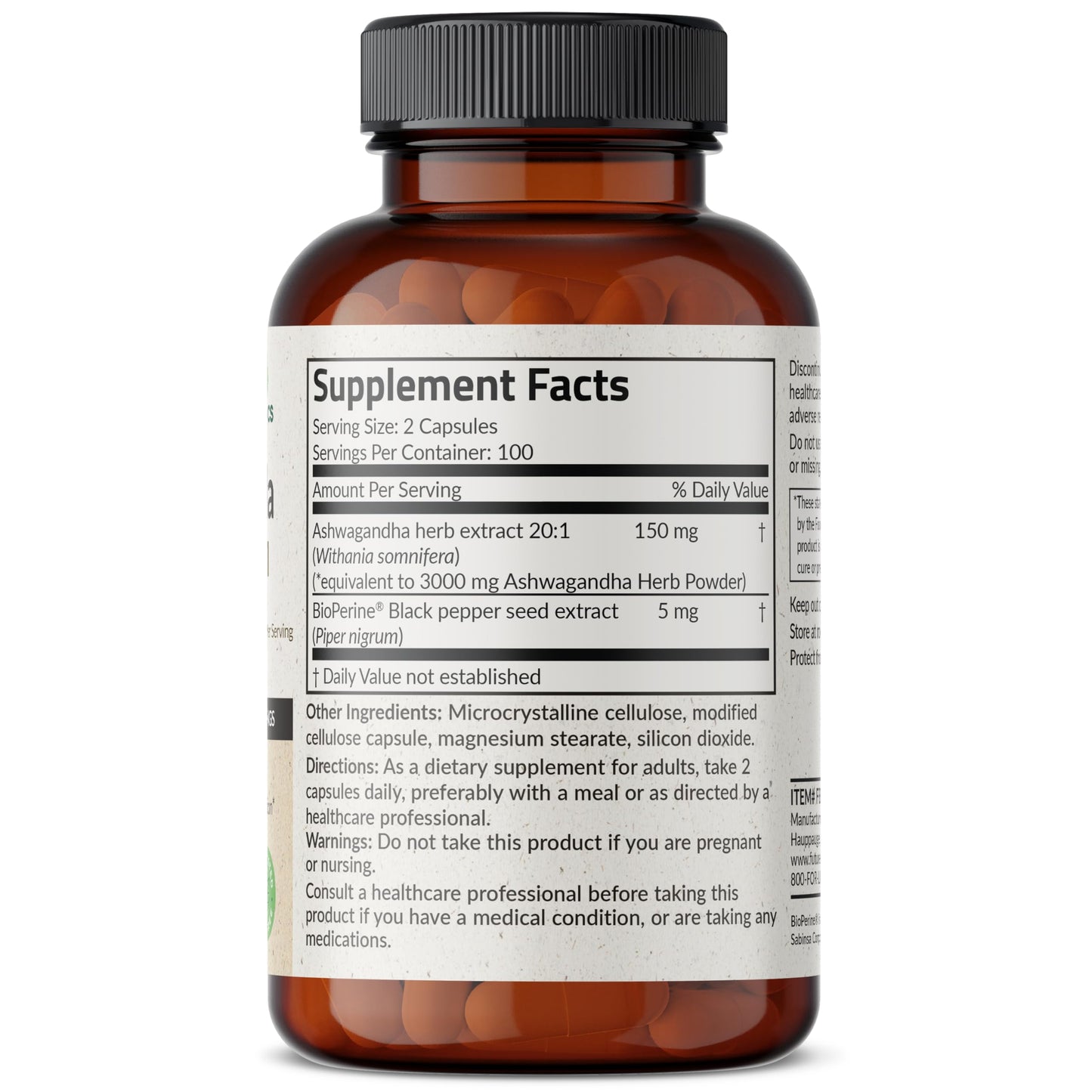 Futurebiotics Ashwagandha Extra Strength Stress & Mood Support with BioPerine