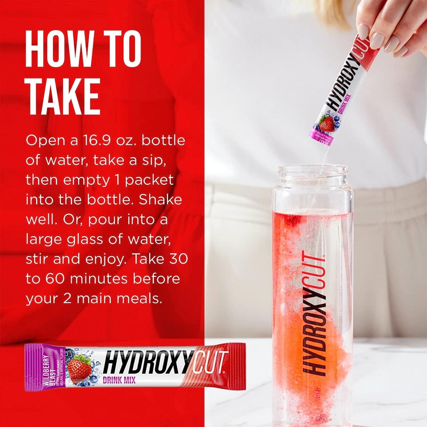 Hydroxycut Drink Mix | Energy Drink Powder | Wildberry Blast, 21 Packets, 2 Packs