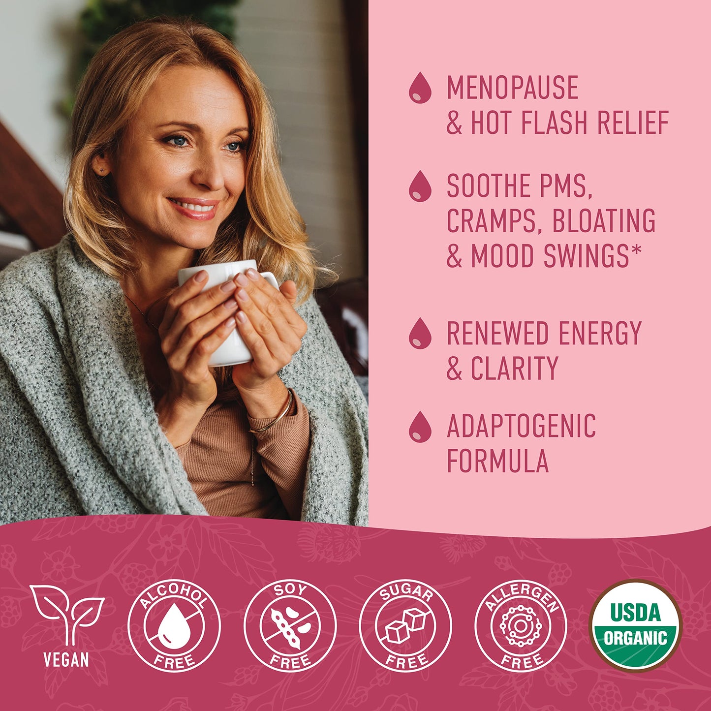 Hormone Balance Liquid Drops | With Stinging Nettle, Black Cohosh, Red Raspberry Leaf