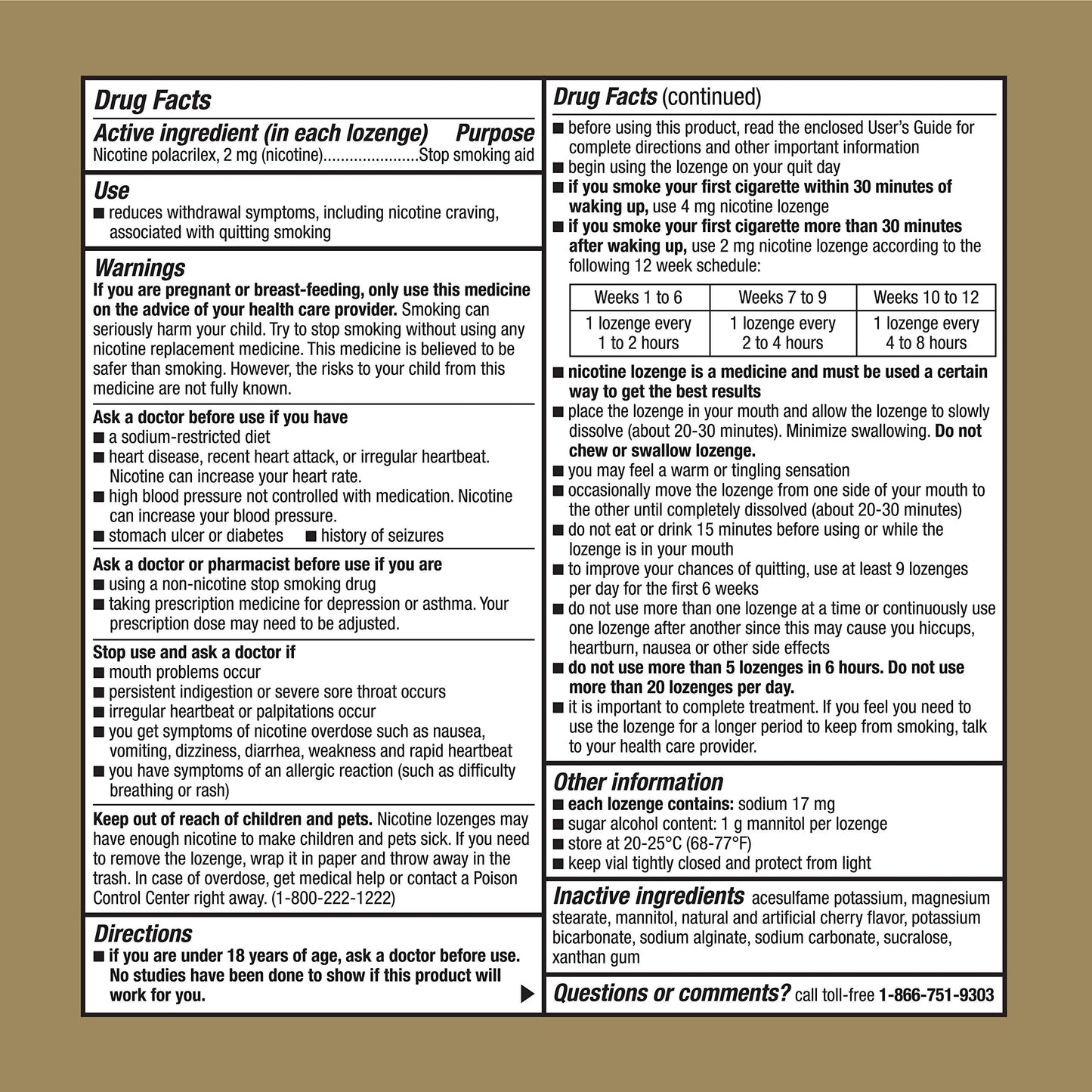 GoodSense Nicotine Polacrilex Lozenge, 2 mg (nicotine), Stop Smoking Aid