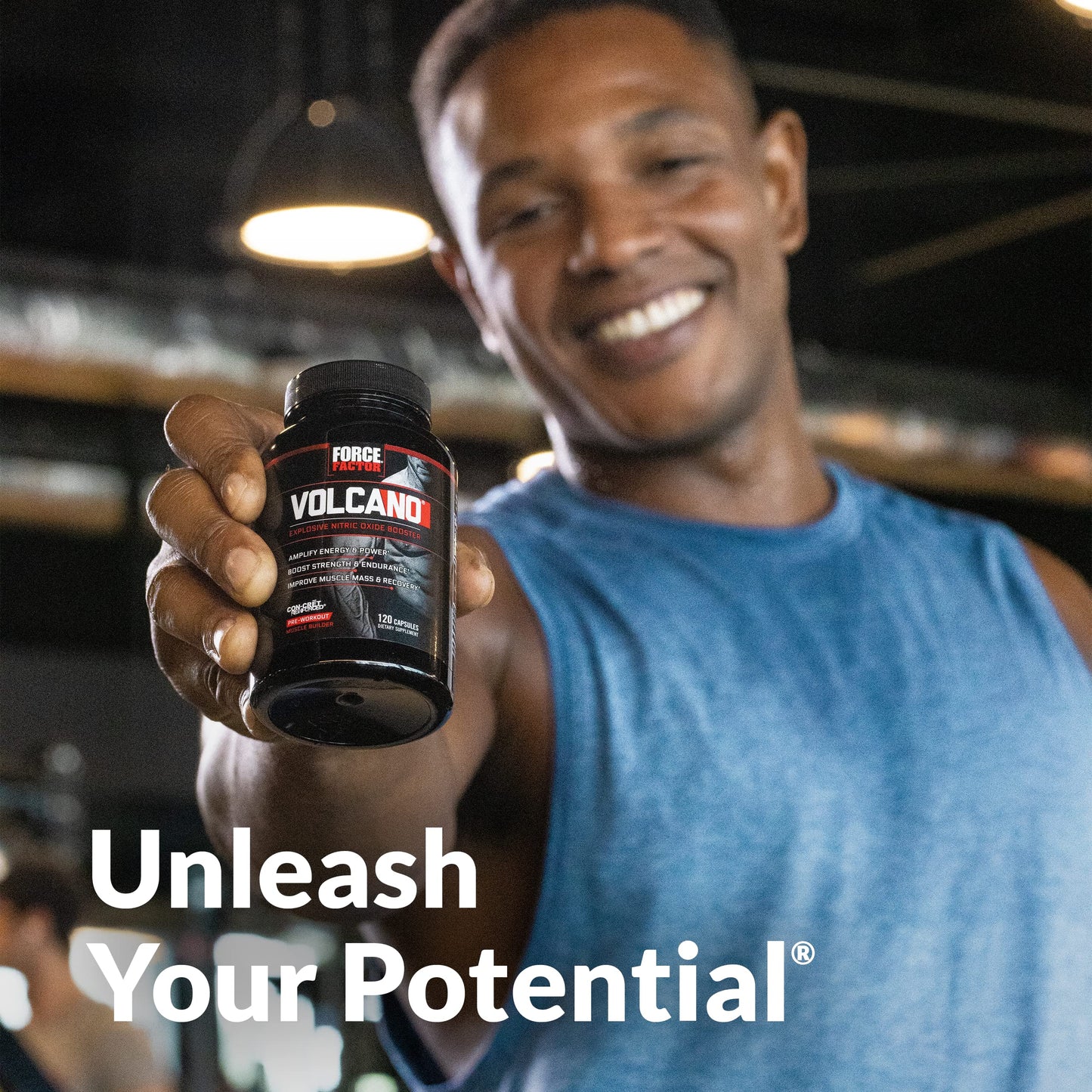 Force Factor Volcano Pre Workout Nitric Oxide Booster Supplement for Men with Creatine