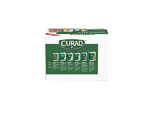 Curad Assorted Bandages Variety Pack 300 Pieces, Including Antibacterial Curad