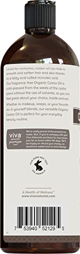 Viva Naturals Organic Castor Oil, 16 fl oz - Cold Pressed Castor Oil for Skin, Hair and Lashes - Traditionally Viva Naturals