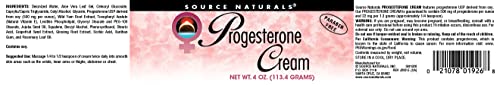 Source Naturals Progesterone Cream - Women's Health Support - High Purity, Paraben Free - 4 Ounce Jar Source Naturals