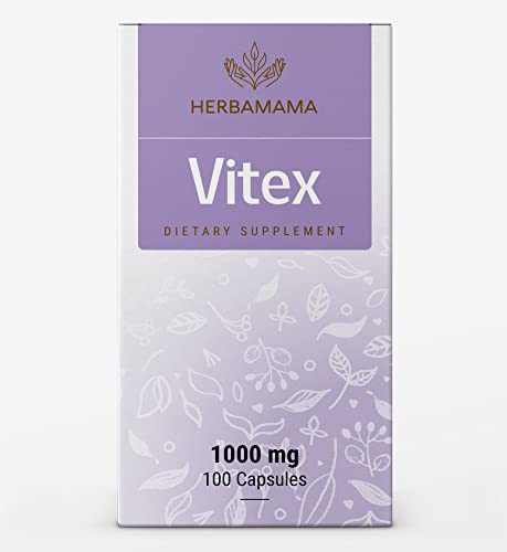 HERBAMAMA Vitex Supplement for Women - Organic Vitex Chasteberry Pills - Vegan Supplements HERBAMAMA