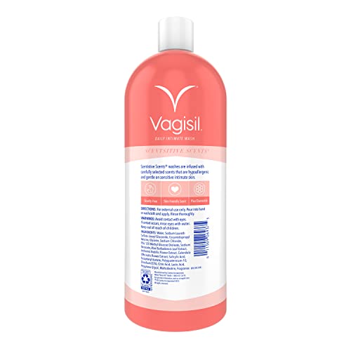 Vagisil Scentsitive Scents Fresh Peach Passion Daily Intimate Wash for Women, Gynecologist Tested Vagisil