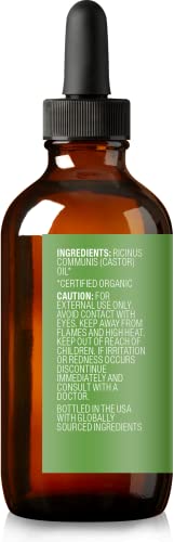 Cliganic Organic Castor Oil, 100% Pure (2oz with Eyelash Kit) - For Eyelashes, Eyebrows, Hair & Skin Cliganic