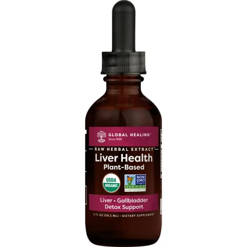Global Healing Liver Health - Natural Vegan Liquid Drops Supplement Supports Liver 