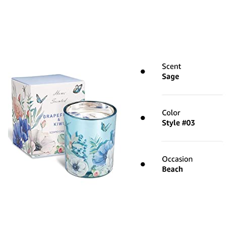 Grapefruit & Kiwi Scented Candles for Home Aromatherapy Candle Gifts for Women, Long Lasting Glass Briful