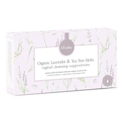 Femallay Organic Lavender and Tea Tree Oil Vaginal Cleansing Suppositories for Hygiene