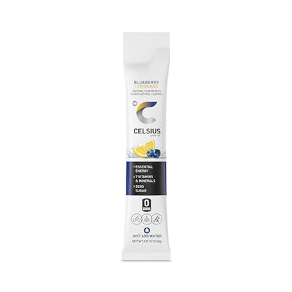 CELSIUS On-the-Go Essential Energy Drink Mix, Blueberry Lemonade (14 Stick Pack)