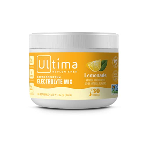 Ultima Replenisher Electrolyte Hydration Drink Mix, Lemonade, 30 Serving Tub 