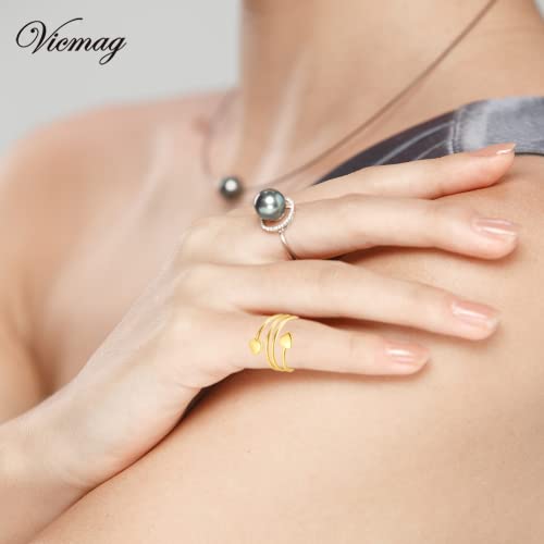 Vicmag Copper Magnetic Ring for Women, Lymphatic Drainage Ring Ladies Fingers Vicmag