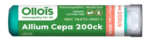 OLLOIS Allium Cepa 200ck Organic & Lactose-Free Homeopathic Medicine, 80 Pellets (Pack of 1) OLLOÏS