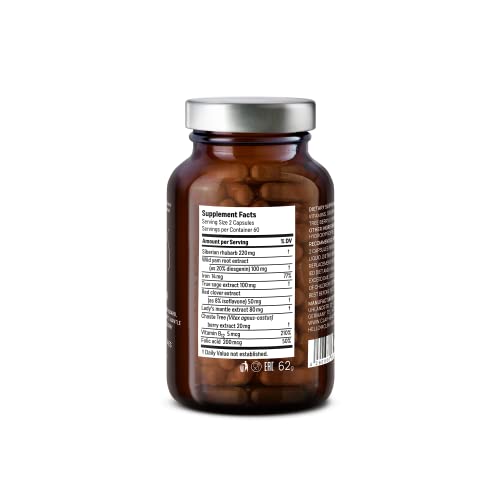 CLAV® Natural Hormone Balance for Women - PMS Relief with Siberian Rhubarb, Wild Yam & Vitex Berry CLAV