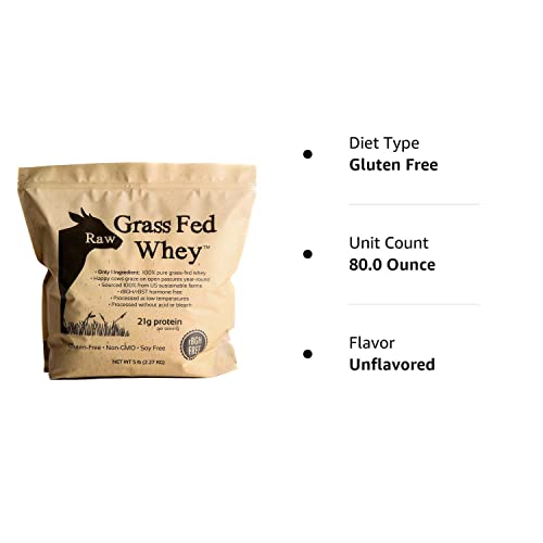 100% Raw Grass Fed Whey - Happy Healthy Cows, COLD PROCESSED Undenatured 