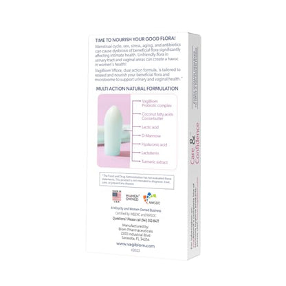 VagiBiom Dual Action Formula. Vaginal and Urinary Support to Balance Intimate Flora