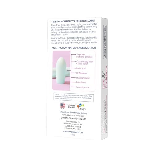 VagiBiom Dual Action Formula. Vaginal and Urinary Support to Balance Intimate Flora VagiBiom