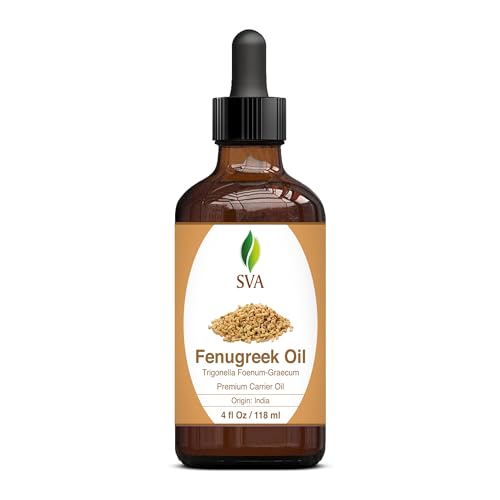 SVA Fenugreek Oil 4oz (118ml) Premium Carrier Oil with Dropper for Hair Care, Hair Oiling, Scalp Massage SVA ORGANICS
