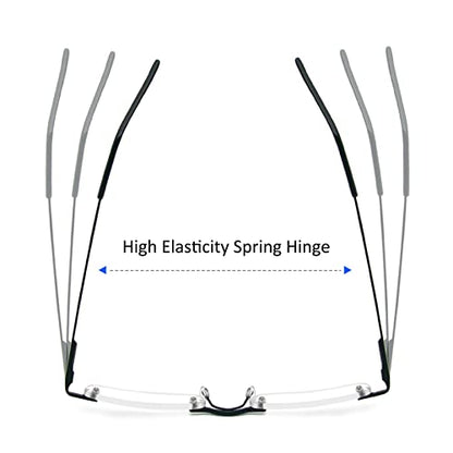 DXYXYO Mini Rimless Reading Glasses for Women Men, 2 Pack Slim Pocket Compact Metal