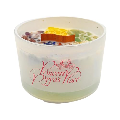 Princess Pippa's Place Healing Candles with Crystals Inside- Natural Soy Wax 7 Stones Crystal Candle Jar