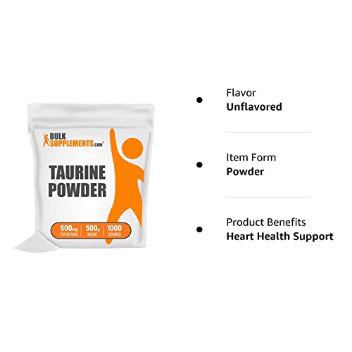 BULKSUPPLEMENTS.COM Taurine Powder - Taurine Supplement, Taurine 2000mg BULKSUPPLEMENTS.COM