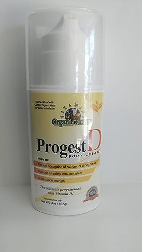 Progest D Progesterone Body Cream Net Wt. 4oz / 85.5g - Transdermal use only, Progesterone ORGANIC FARMS VITAMINS