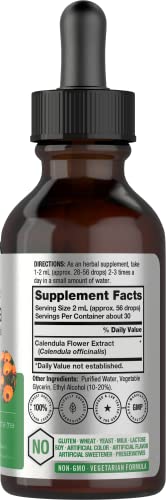 Calendula Extract Tincture | 2 fl oz | Vegetarian, Non-GMO, Gluten Free Liquid Supplement