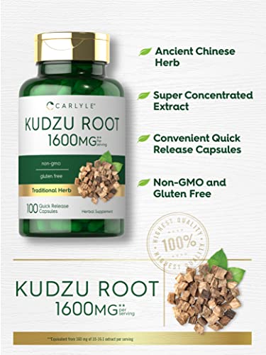 Carlyle Kudzu Root | 100 Extract Capsules | Non-GMO and Gluten Free Formula