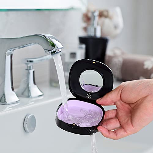 2 Pack Retainer Case with Vent Holes, Mirrors,Compatible with Invisalign,Night Guards Doboli