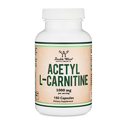 Acetyl L-Carnitine 1,000mg Per Serving, 150 Capsules (ALCAR for Brain Function Support Double Wood Supplements