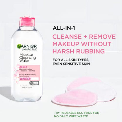 Garnier SkinActive Micellar Water for All Skin Types, Facial Cleanser & Makeup Remover