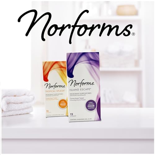 Norforms Feminine Deodorant Suppositories, Long Lasting Odor Control, Tropical Splash Scent Norforms